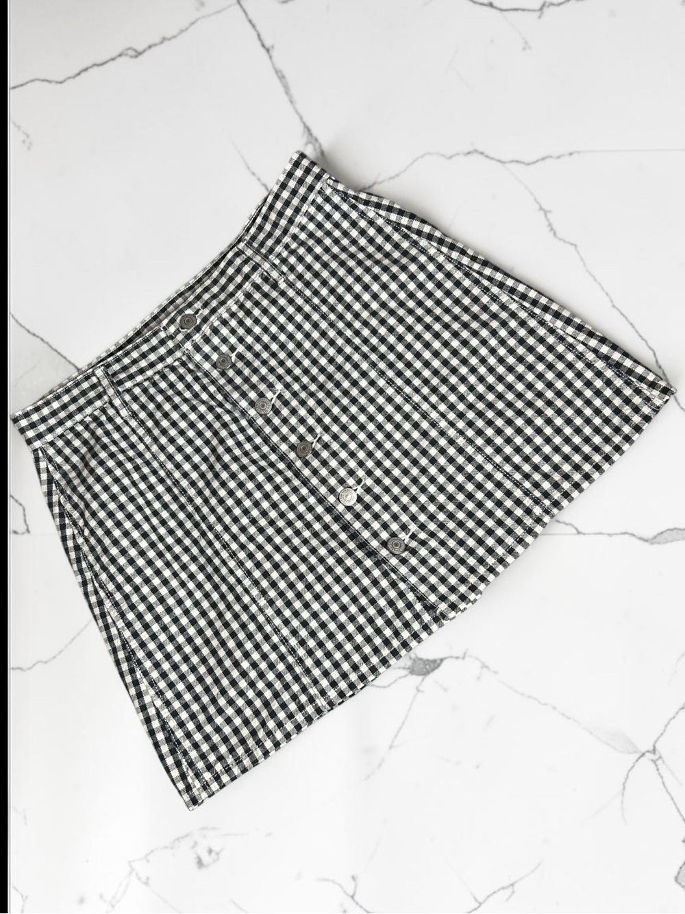 Levi's Black & White Gingham Button-Front A-Line Skirt W31